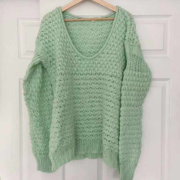 Free People Crashing Waves Sweater in mint - Picture 6 of 6